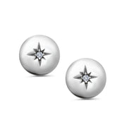 925 Sterling Silver Disc Crafted Studs, Star Crafted On Disc Stud Earrings, Hypoallergenic Studs, Star studs Earrings, Modern Studs