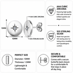 Load image into Gallery viewer, 925 Sterling Silver Disc Crafted Studs, Star Crafted On Disc Stud Earrings, Hypoallergenic Studs, Star studs Earrings, Modern Studs