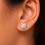 Load image into Gallery viewer, 925 Sterling Silver Owl Stud Earrings for Women, Hypoallergenic Small Cute Animal Studs with AAA Cubic Zirconia, Minimalist Jewelry Birthday Gift