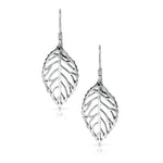 Load image into Gallery viewer, 925 Sterling Silver Leaf Earrings, Dangle Earrings, , Silver Leaf fishhook Earrings, Leaf Dangle Earrings, Fall Dangle Jewelry, Hypoallergenic Earrings

