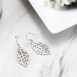 Load image into Gallery viewer, 925 Sterling Silver Leaf Dangle Earrings for Women, Lightweight Hypoallergenic Filigree Drop Earrings, Nature Inspired Bohemian Jewelry Gift