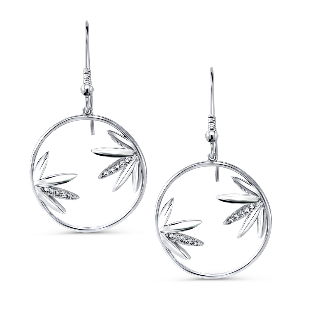 925 Sterling Silver Cannabis Leaf Earrings, Leaf Dangle Earrings, Silver Leaf Earrings, Marijuana Dangle Earrings, fishhook Earrings, Cz Earrings, Hypoallergenic Earrings