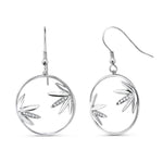Load image into Gallery viewer, 925 Sterling Silver Cannabis Leaf Earrings, Leaf Dangle Earrings, Silver Leaf Earrings, Marijuana Dangle Earrings, fishhook Earrings, Cz Earrings, Hypoallergenic Earrings

