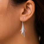 Load image into Gallery viewer, 925 Sterling Silver Lily Flower Dangle Drop Earrings for Women, Calla Lily Floral Hook Earrings, Two-Tone Nature Inspired Hypoallergenic Jewelry Gift for Her