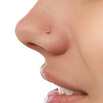 Load image into Gallery viewer, 925 Sterling Silver Classy Ball Nose Stud, Nose Ball Stud, Dainty Nose Stud, Gold Tiny Nose Stud, Hypoallergenic Nose Stud
