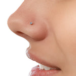 Load image into Gallery viewer, 925 Sterling Silver Classy Ball Nose Stud, Nose Ball Stud, Dainty Nose Stud, Gold Tiny Nose Stud, Hypoallergenic Nose Stud

