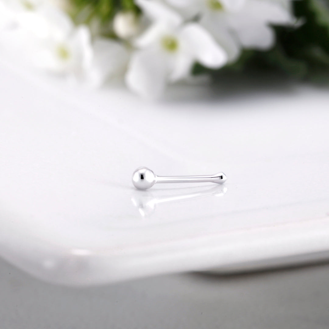 925 Sterling Silver Classy Ball Nose Stud, Nose Ball Stud, Dainty Nose Stud, Gold Tiny Nose Stud, Hypoallergenic Nose Stud