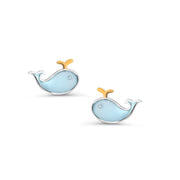925 Sterling Silver Enamel Dolphin Earrings, Sea life Jewelry, Summer Jewelry, Silver Dolphin Stud Earrings, Dainty Stud Earrings,  Hypoallergenic Studs