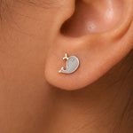 Load image into Gallery viewer, 925 Sterling Silver Enamel Dolphin Earrings, Sea life Jewelry, Summer Jewelry, Silver Dolphin Stud Earrings, Dainty Stud Earrings,  Hypoallergenic Studs
