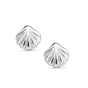 925 Sterling Silver Scallop Stud Earrings, Scallop Studs, Sea Shell Studs, Sea life Jewelry, Hypoallergenic Studs, Scallop Sea Shell Earrings, Dainty Stud Earrings