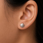 Load image into Gallery viewer, 925 Sterling Silver Scallop Stud Earrings, Scallop Studs, Sea Shell Studs, Sea life Jewelry, Hypoallergenic Studs, Scallop Sea Shell Earrings, Dainty Stud Earrings