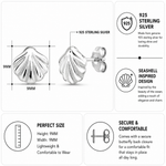 Load image into Gallery viewer, 925 Sterling Silver Scallop Stud Earrings, Scallop Studs, Sea Shell Studs, Sea life Jewelry, Hypoallergenic Studs, Scallop Sea Shell Earrings, Dainty Stud Earrings