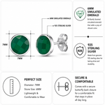 Load image into Gallery viewer, 925 Sterling Silver Green Chalcedony Studs Earrings, Simulated Chalcedony Stud Earrings, Bezel Setting Stud Earrings, Hypoallergenic Studs, Classic Jewelry