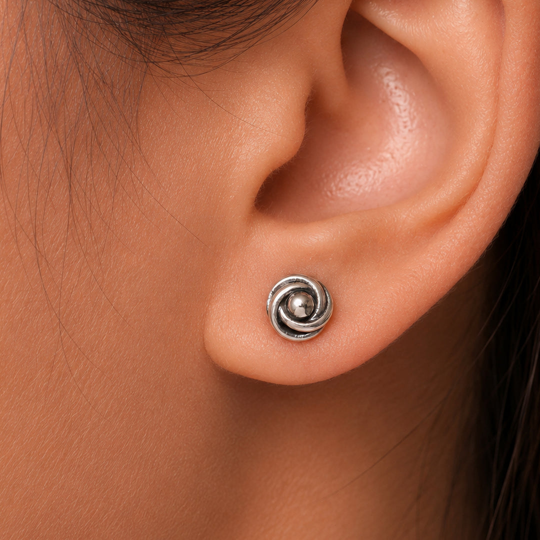 925 Sterling Silver Love Knot Stud Earrings for Women | Classic Infinity Rose Knot Studs | Hypoallergenic Jewelry Gift for Her