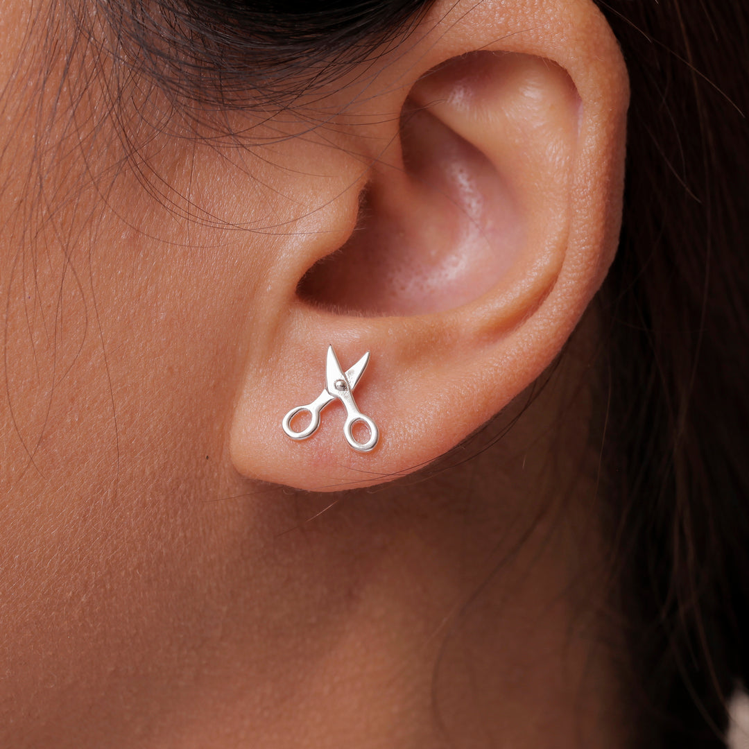 925 Sterling Silver Sterling Silver Tiny Scissors Stud Earrings,  Cute Scissors Studs, Scissors Stud Earrings, Hypoallergenic Stud Earrings, Dainty Studs
