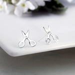 Load image into Gallery viewer, 925 Sterling Silver Sterling Silver Tiny Scissors Stud Earrings,  Cute Scissors Studs, Scissors Stud Earrings, Hypoallergenic Stud Earrings, Dainty Studs

