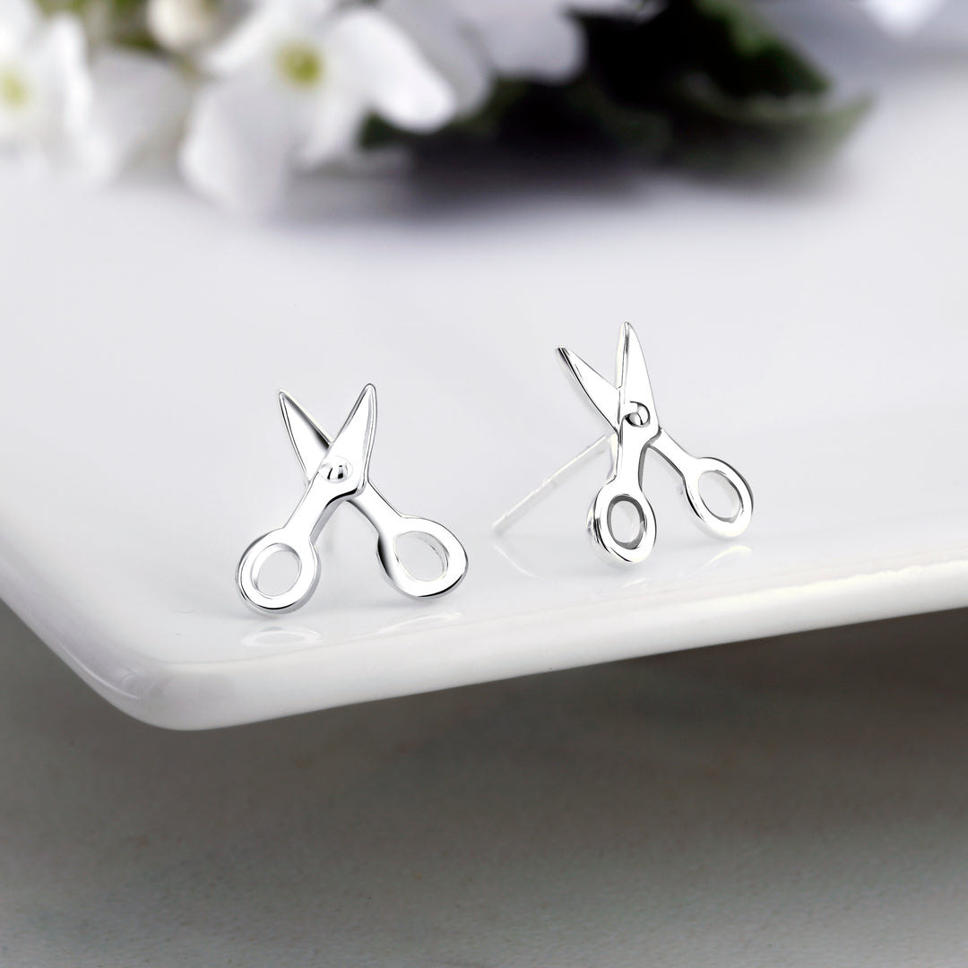 925 Sterling Silver Sterling Silver Tiny Scissors Stud Earrings,  Cute Scissors Studs, Scissors Stud Earrings, Hypoallergenic Stud Earrings, Dainty Studs