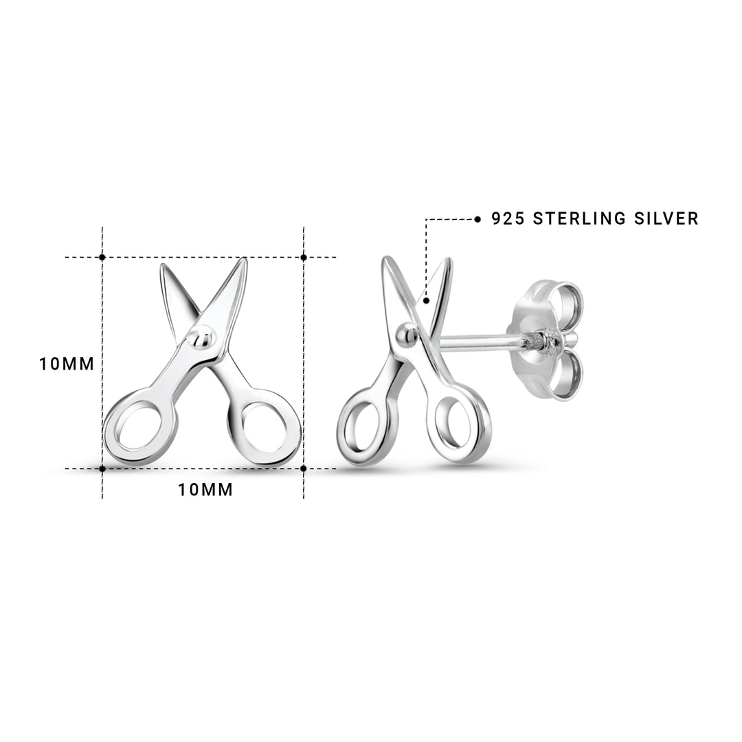 925 Sterling Silver Sterling Silver Tiny Scissors Stud Earrings,  Cute Scissors Studs, Scissors Stud Earrings, Hypoallergenic Stud Earrings, Dainty Studs