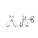 Load image into Gallery viewer, 925 Sterling Silver Sterling Silver Tiny Scissors Stud Earrings,  Cute Scissors Studs, Scissors Stud Earrings, Hypoallergenic Stud Earrings, Dainty Studs
