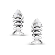 925 Sterling Silver Fish Studs,  Sea life Jewelry, Hypoallergenic Jewelry, Friction Back Studs, Dainty Silver Stud Earrings, Tiny Fish Studs