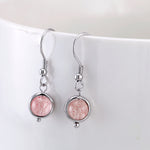 Load image into Gallery viewer, 925 Sterling Silver Quartz Dangle Earrings, Simulated Quartz Dangle Earrings, Silver Dangle Earrings, Fishhook Dangle Earrings, Hypoallergenic Dangle earrings