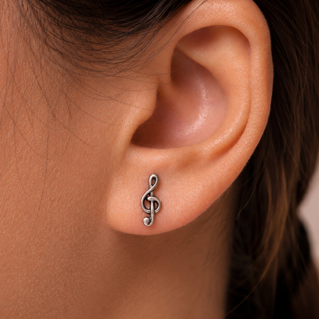 925 Sterling Silver Music Note Studs, Minimalist Note Studs, Tiny Note Stud Earrings, Music Note Studs, Note Studs, Dainty Studs, Friction Back Studs, Hypoallergenic Studs