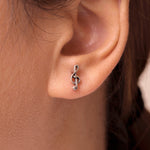 Load image into Gallery viewer, 925 Sterling Silver Music Note Studs, Minimalist Note Studs, Tiny Note Stud Earrings, Music Note Studs, Note Studs, Dainty Studs, Friction Back Studs, Hypoallergenic Studs
