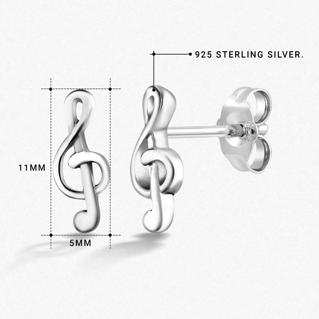 925 Sterling Silver Music Note Studs, Minimalist Note Studs, Tiny Note Stud Earrings, Music Note Studs, Note Studs, Dainty Studs, Friction Back Studs, Hypoallergenic Studs