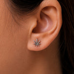 Load image into Gallery viewer, 925 Sterling Silver Leaf Stud Earrings, Leaf Jewelry, Silver Jewelry, Oxidize Studs, Hypoallergenic Studs