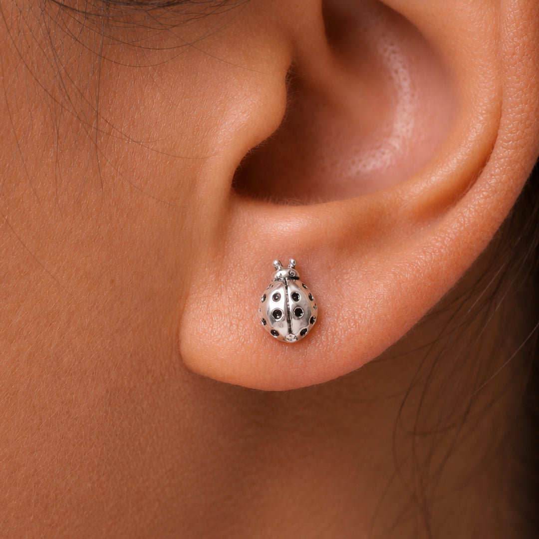 925 Sterling Silver Ladybug Stud Earrings, Inscet Stud Earrings, Tiny stud Earrings, Danity Bug Stud Earrings