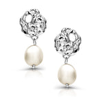 Load image into Gallery viewer, 925 Sterling Silver Freshwater Cultured Pearl Earrings, Pearl Earrings, Dangle Pearl Earrings, Pearl Wedding Earrings, Silver Pearl Earrings, Hypoallergenic Dangle Earrings
