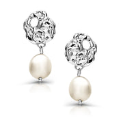 925 Sterling Silver Freshwater Cultured Pearl Earrings, Pearl Earrings, Dangle Pearl Earrings, Pearl Wedding Earrings, Silver Pearl Earrings, Hypoallergenic Dangle Earrings