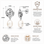 Load image into Gallery viewer, 925 Sterling Silver Freshwater Cultured Pearl Earrings, Pearl Earrings, Dangle Pearl Earrings, Pearl Wedding Earrings, Silver Pearl Earrings, Hypoallergenic Dangle Earrings