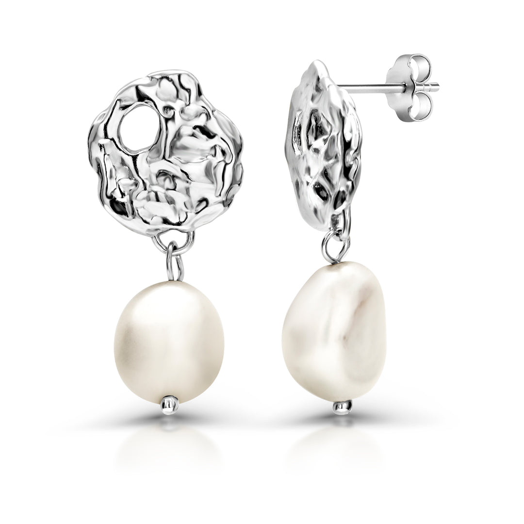 925 Sterling Silver Freshwater Cultured Pearl Earrings, Pearl Earrings, Dangle Pearl Earrings, Pearl Wedding Earrings, Silver Pearl Earrings, Hypoallergenic Dangle Earrings