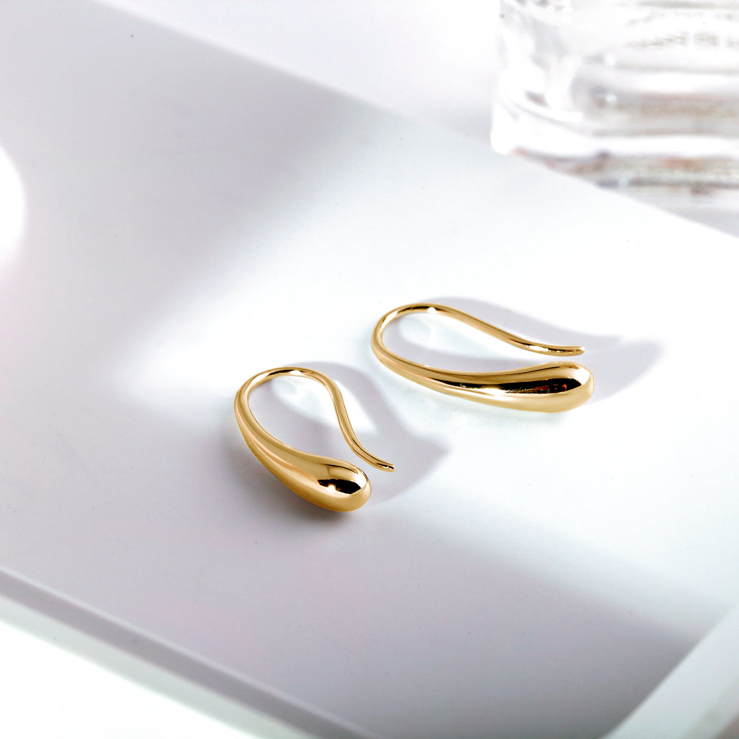 925 Sterling Silver Teardrop Dangle Earrings for Women, Hypoallergenic Lightweight Minimalist Raindrop Drop Earrings, Modern Elegant Jewelry Gift for Everyday Wear
