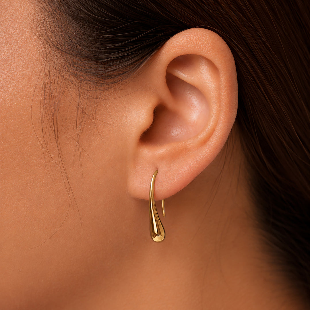 925 Sterling Silver Teardrop Dangle Earrings for Women, Hypoallergenic Lightweight Minimalist Raindrop Drop Earrings, Modern Elegant Jewelry Gift for Everyday Wear