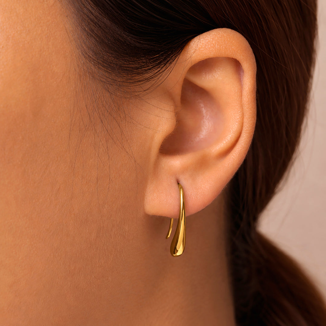 925 Sterling Silver Teardrop Dangle Earrings for Women, Hypoallergenic Lightweight Minimalist Raindrop Drop Earrings, Modern Elegant Jewelry Gift for Everyday Wear