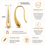 Load image into Gallery viewer, 925 Sterling Silver Teardrop Dangle Earrings for Women, Hypoallergenic Lightweight Minimalist Raindrop Drop Earrings, Modern Elegant Jewelry Gift for Everyday Wear