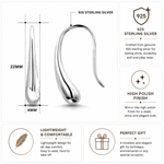 Load image into Gallery viewer, 925 Sterling Silver Teardrop Dangle Earrings for Women, Hypoallergenic Lightweight Minimalist Raindrop Drop Earrings, Modern Elegant Jewelry Gift for Everyday Wear