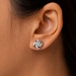 Load image into Gallery viewer, 925 Sterling Silver Knot  Stud earrings, Cz Knot Studs, Silver Knot Stud Earrings, Love Knot Studs, Friction Back Studs, Hypoallergenic Studs