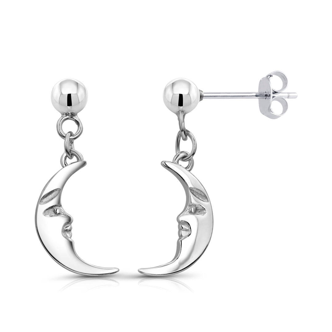 925 Sterling Silver Moon Dangle Earrings,  Dangle Earrings, Moon Earrings, Space Earrings, Crescent Moon Earrings, Celestial Earrings, Moon Dangle Earrings, Hypoallergenic Earrings
