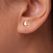14K Yellow Gold Teardrop Earrings Studs, Gold Teardrop Studs, Tiny Studs, Dainty Drop Studs, Gold Studs, Drop Studs