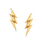 14K Solid Yellow Gold Thunderbolt Earrings, Lightning Bolt Stud Earrings, Sparkle Earrings, Flash Light Earrings, Tiny Studs, Dainty Gold Studs
