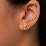 Load image into Gallery viewer, 14K Gold  Hummingbird Stud Earrings,  Gold Hummingbird Stud Earrings, Origami Bird Studs, Bird stud Earrings, Bird Jewelry