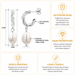 Load image into Gallery viewer, Silver Twisted Pearl Hoops, Chunky Twisted Hoops, Dangle Earrings, Pearl Dangle Earrings, Pearl Hoop Earrings