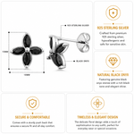 Load image into Gallery viewer, 925 Sterling Silver Onyx  Marquise Cut Earrings, Marquise Onyx Stud Earrings, Sterling Silver Onyx Marquise Cut Earrings, Minimalist Flower Earrings, Floral Studs, Onyx Stud, Tiny Studs, Dainty Studs