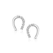 925 Sterling Silver Horseshoe CZ Earrings, Horseshoe CZ Stud Earrings, Lucky Horseshoe Studs, Horseshoe Jewelry, Horse Shoe Minimalist Earrings, Dainty Studs