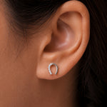 Load image into Gallery viewer, 925 Sterling Silver Horseshoe CZ Earrings, Horseshoe CZ Stud Earrings, Lucky Horseshoe Studs, Horseshoe Jewelry, Horse Shoe Minimalist Earrings, Dainty Studs