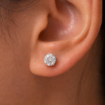 Load image into Gallery viewer, 925 Sterling Silver 2.0 Cttw 6.5mm Round DEF Color Moissanite Martini Studs, Three Prong Studs, Martini Studs, Lab Created Moissanite Martini Studs