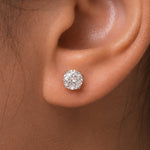 Load image into Gallery viewer, 925 Sterling Silver 5mm Round 0.82Cttw DEF Color Moissanite Martini Studs, Three Prong Martini Studs, Martini Studs, 5mm Round Created Moissanite Martini Studs